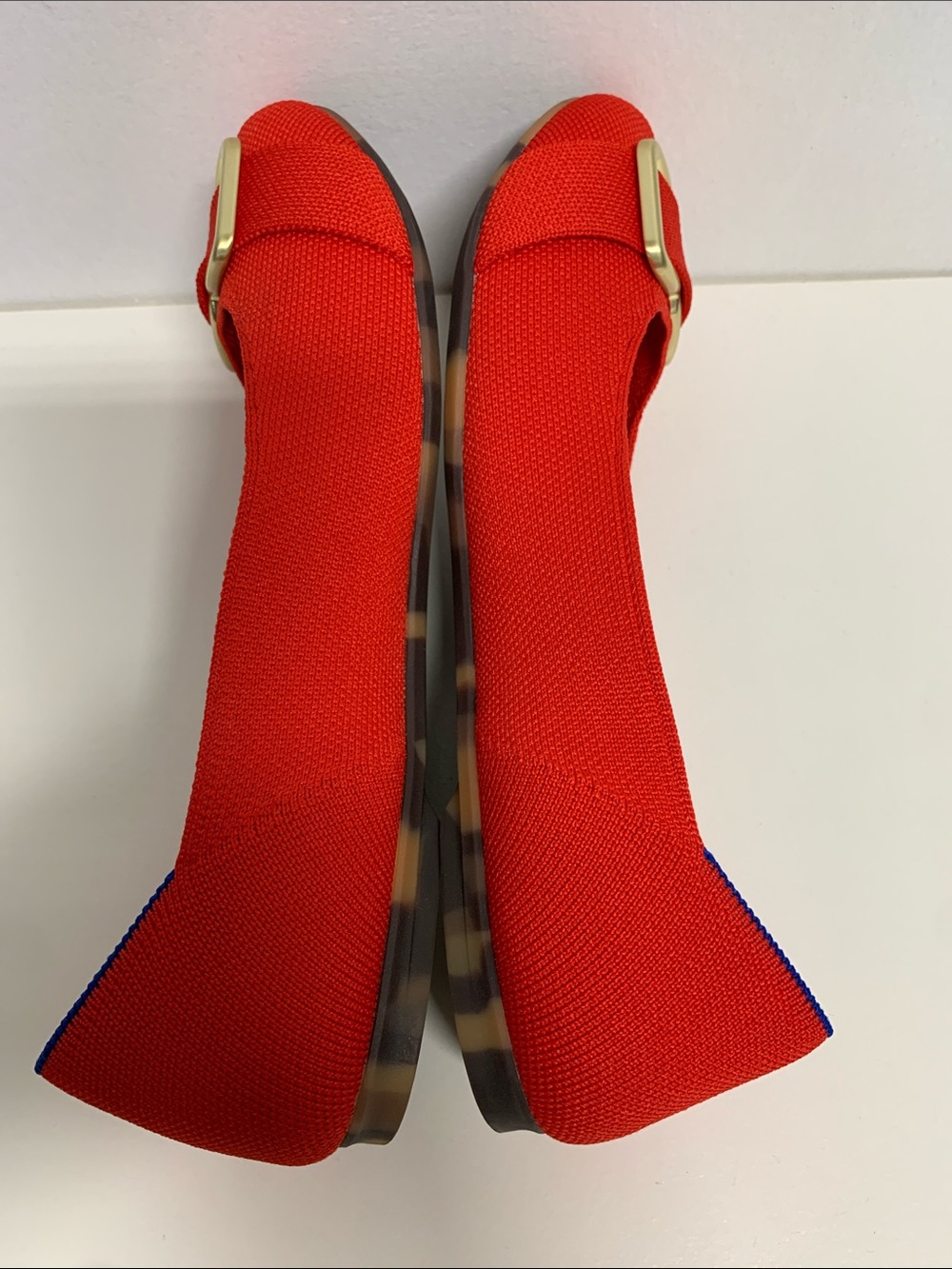 Rothy's Red Flats with Gold Buckle Accent - Picture 5 of 9